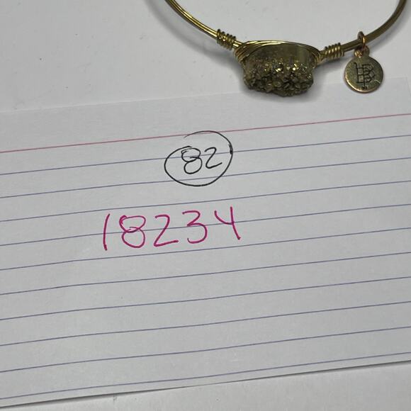 BOURBON & BOWETIES BOWTIES gold tone bracelet bangle druisy druzy jewelry wire - Picture 10 of 10